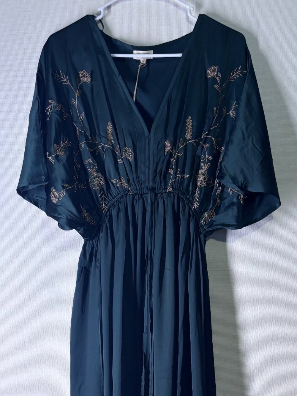 NWT World Market Satin Dress with Gold Details.